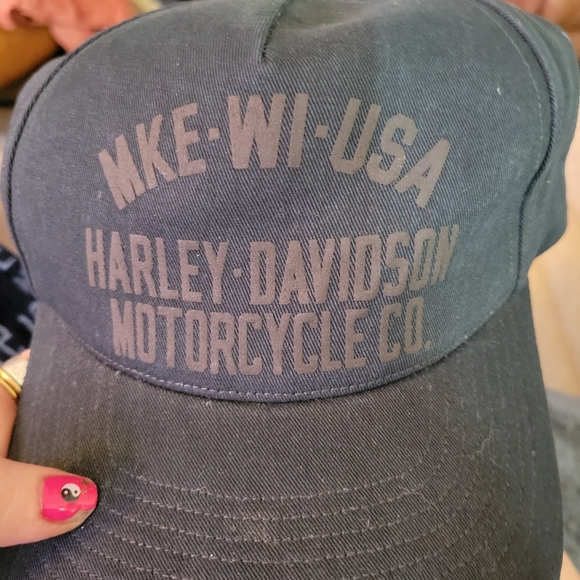 NWT HARLEY DAVIDSON TWILL HAT, PETROL, AUTHENTIC, ONE SIZE, UNISEX - Picture 3 of 5